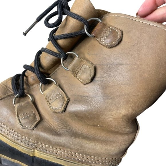 SOREL Men's Vintage Kaufman Caribou Tan Leather Waterproof Snow Boots *No Size* - Picture 15 of 16